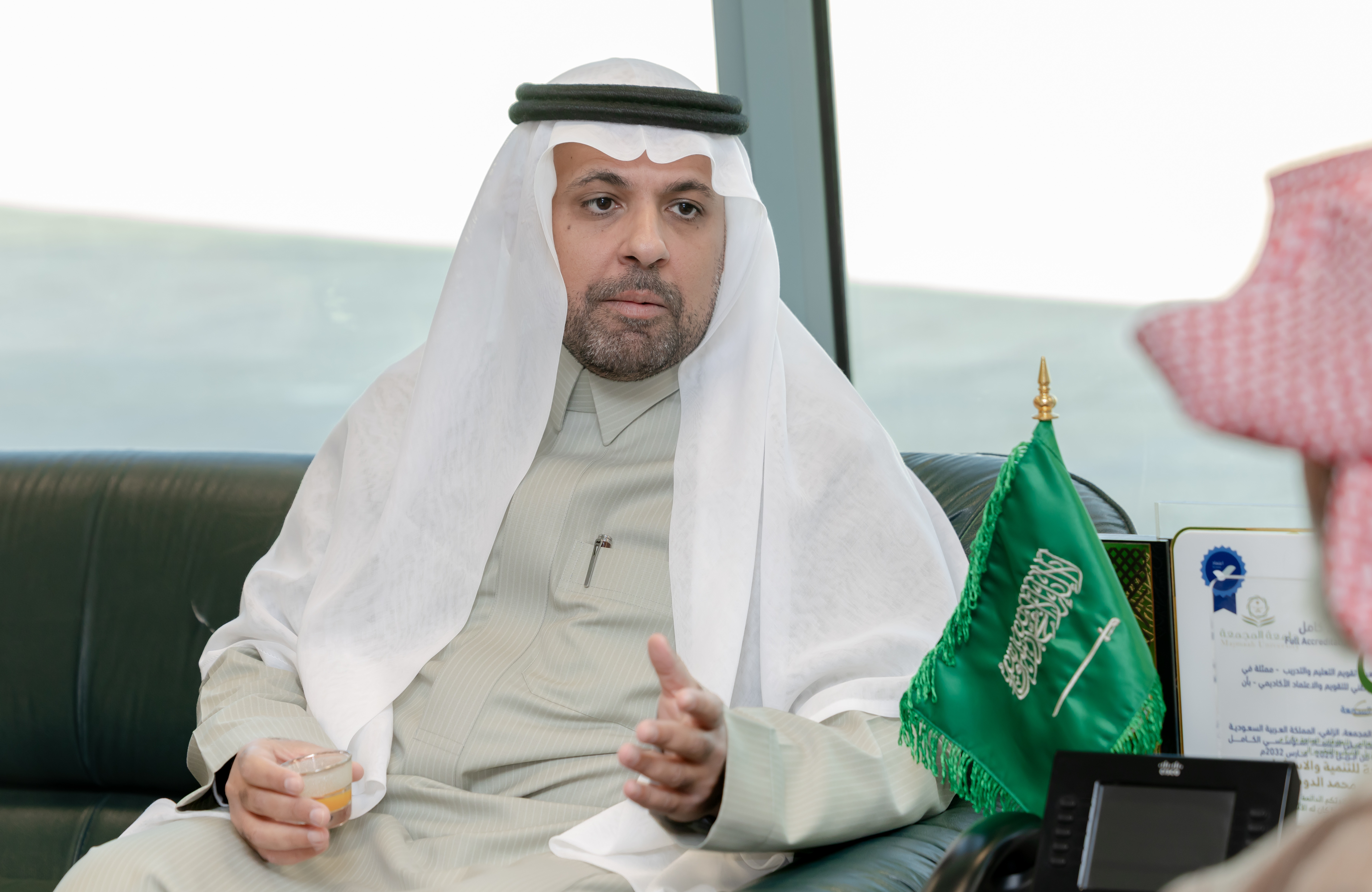 رئيس مجلس الإدارة الدكتور توفيق بن صالح المديهيم يزور وكيل جامعة المجمعة للتنمية والاستثمار الأستاذ الدكتور مسلّم بن محمد الدوسري .