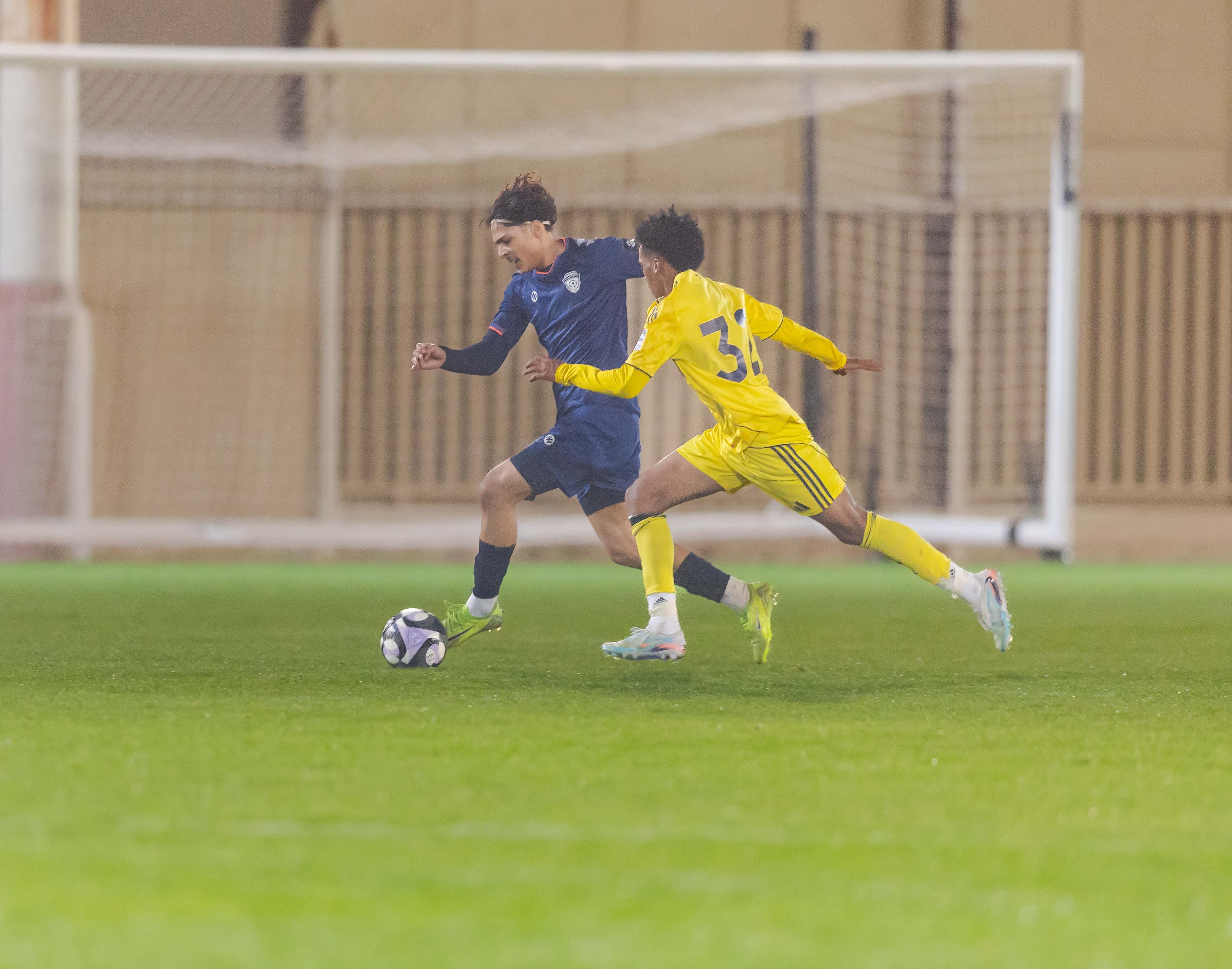 الفيحاء تحت 21 عامًا يتعادل مع نظيره النصر ضمن الجولة العاشرة من دوري جوي للنخبة U21 .