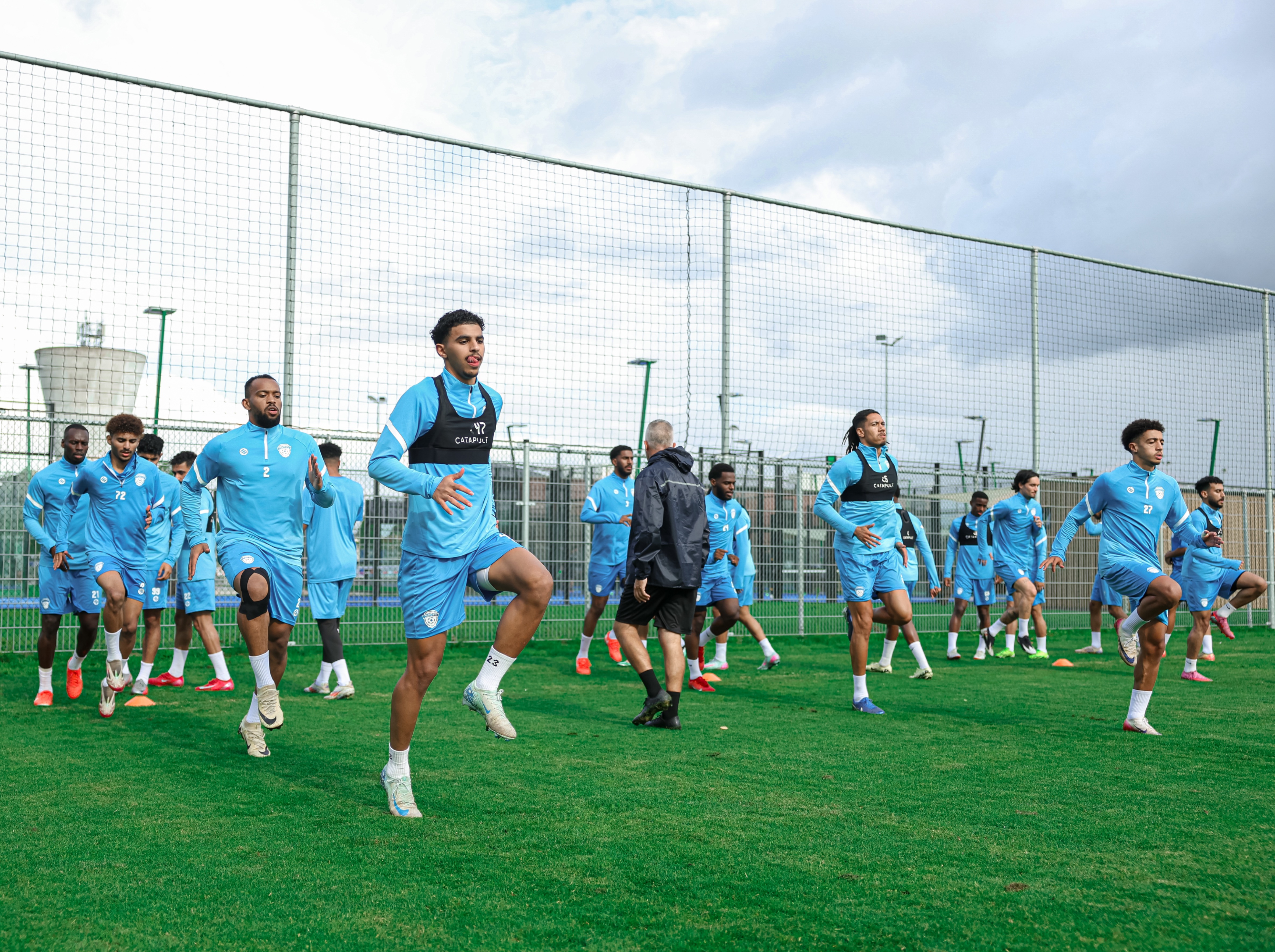 في خامس أيام معسكر الفهود في هولندا، الفريق يجري تمرينه الرئيس استعدادًا لمواجهة أم صلال القطري